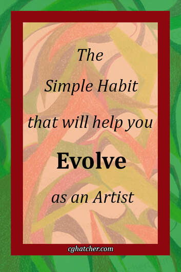 Quote from C. G. Hatcher's blog, Activate your creativity.  Organic shape line drawing in warm colors.
